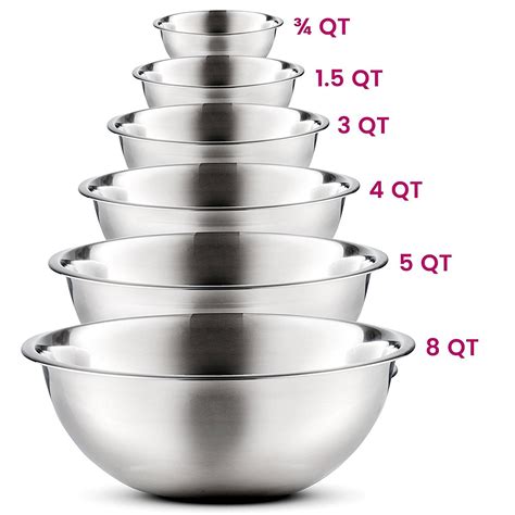 Metal Mixing Bowls Large To Small Stainless Steel Kitchen Cookware ...