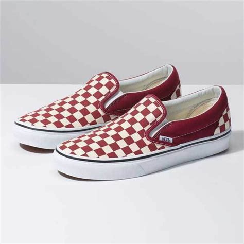 Vans Classic Slip On Checkerboard Rumba Red Men's Classic Skate Shoes ...