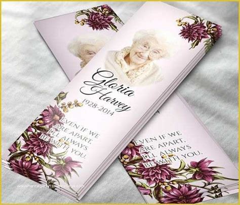 In Loving Memory Bookmark Template Free Of Memorial Bookmark for Women with Dahlia • Printable ...