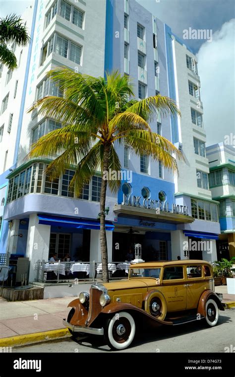 Art Deco Hotels, Ocean Drive, Miami Beach, Miami, Florida Stock Photo ...