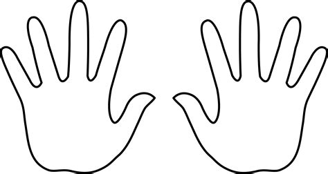 Hand Outline Left And Right - ClipArt Best