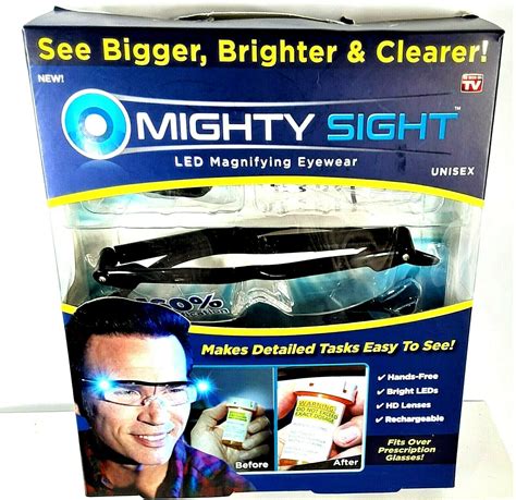 Mighty Sight Led Magnifying Eyewear Glasses Original Box As Seen on TV ...