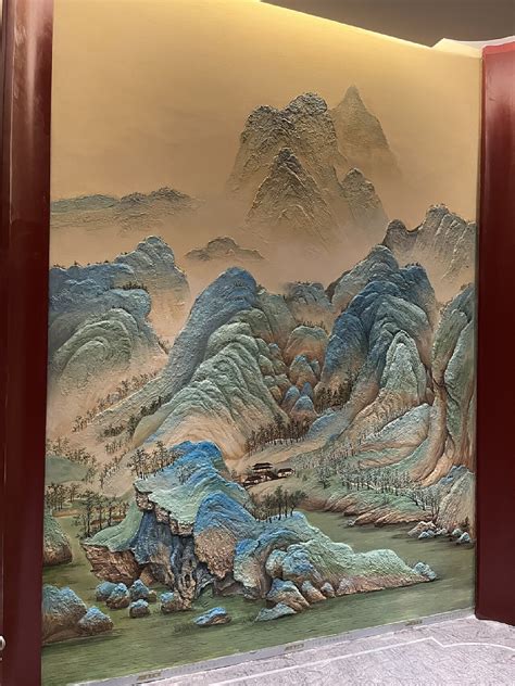 千里江山图 浮雕画_睦云山-站酷ZCOOL