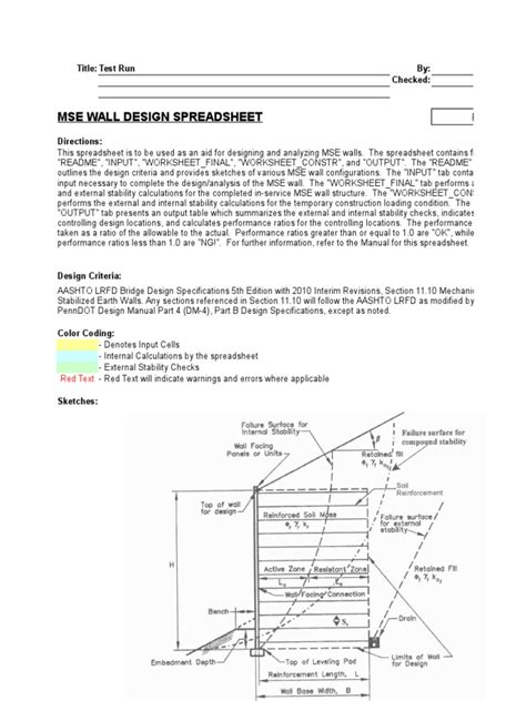 MSE-Wall-Design.xlsx | Civil Engineering | Solid Mechanics