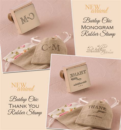 Burlap Chic Personalized Rubber Stamps for DIY Wedding Projects