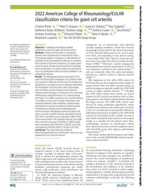 (PDF) 2022 American College of Rheumatology/EULAR classification ...