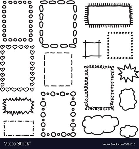 Set of hand drawing frames Royalty Free Vector Image