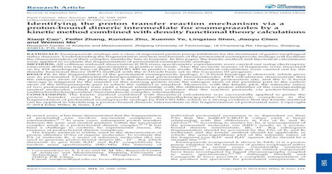 Identifying the proton transfer reaction mechanism via a proton-bound dimeric intermediate for ...