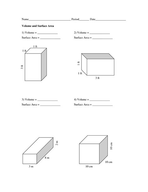 Volume And Surface Area Worksheets Pdf