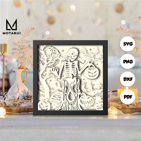 Halloween Shadow Box Svg Halloween Paper Cut Light Box - Etsy