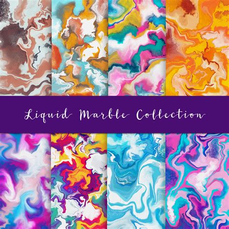 8 Digital Marbling Vivid Illustrations & Backgrounds - Magda Design - Printable planners and ...