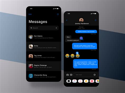 iOS Messages Redesign Dark-mode by Abraham on Dribbble