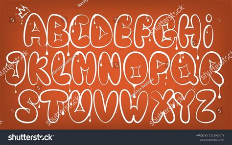 Graffiti Alphabet Bubble Graffiti Letters Outline Stock Vector (Royalty ...