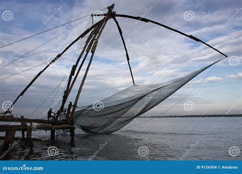 Chinese fishing nets stock photo. Image of lake, dusk - 9126504