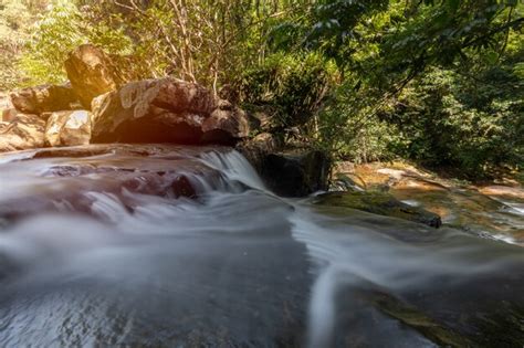 Premium Photo | Wang nam khiao waterfalls in deep forest on koh kood, trat, thailand