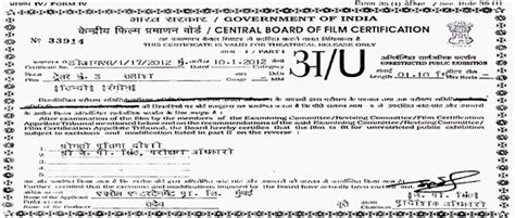 Understanding the Censor Certificate and the India Central Board of Film Certification - Falling ...