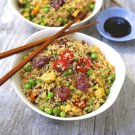 Simple and Delicious Fried Rice with Egg and Chinese Sausage : tonightsdinner