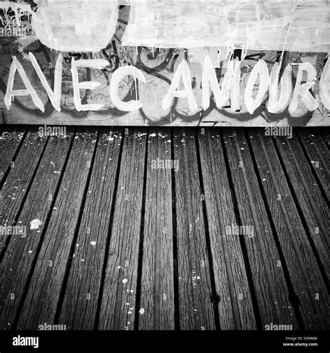 Love locks paris bridge Black and White Stock Photos & Images - Alamy