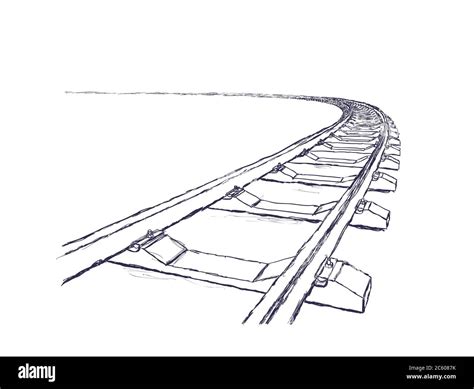 Railroad track line drawing hi-res stock photography and images - Alamy