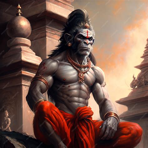 Premium Photo | Lord hanuman powerful body builder Ai generated art