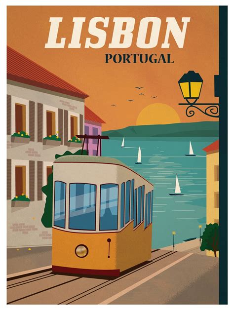 Vintage Lisbon Poster | Travel posters, Retro travel poster, Vintage travel