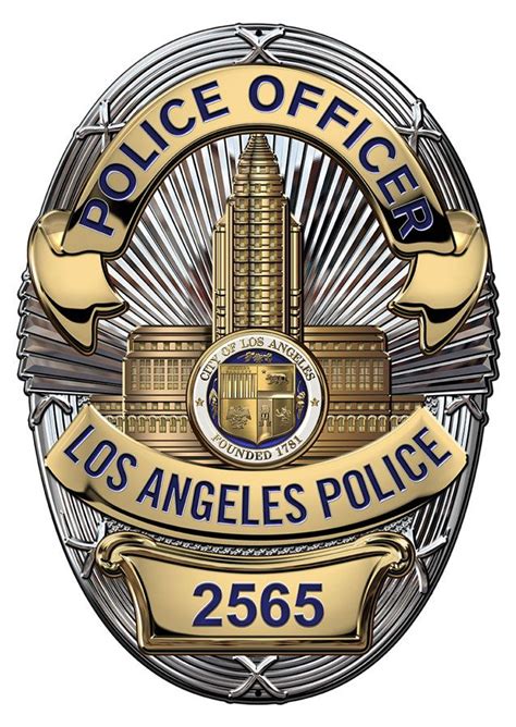 Los Angeles (Officer) Department Officer's Badge all Metal Sign with your badge number | North ...