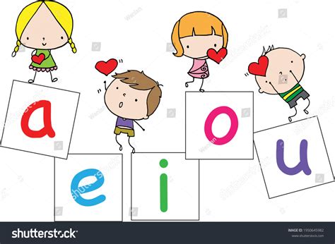 Lear Phonics Aeiou Vector Cartoon Stock Vector (Royalty Free) 1950645982 | Shutterstock