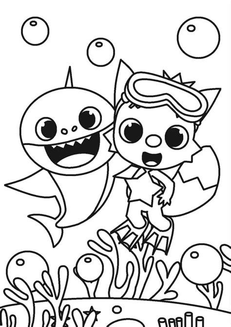 Baby Shark with Pinkfong coloring page - Download, Print or Color Online for Free