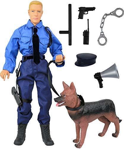 Click N' Play Police Force Unit, Officer with Dog 12" Action Figure Play Set wit - Military ...