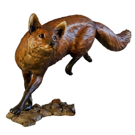 Bronze Red Fox Sculpture - Caswell Sculpture