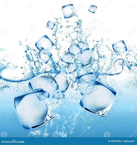 Ice cube and water splash stock photo. Image of cold - 32657066