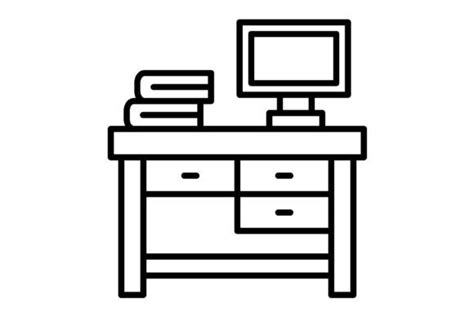 Desk Outline Icon Graphic by Maan Icons · Creative Fabrica