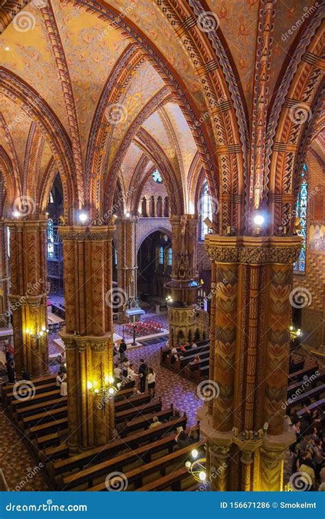 Interior of Roman Catholic Matthias Church. Budapest, Hungary Editorial ...