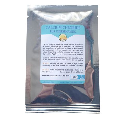 Amazon.com: 20g CALCIUM CHLORIDE FOR CHEESE MAKING 200L - CaCl2, To Use Along With Rennet ...