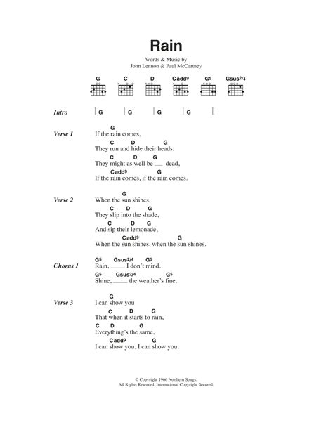 Rain by The Beatles - Guitar Chords/Lyrics - Guitar Instructor