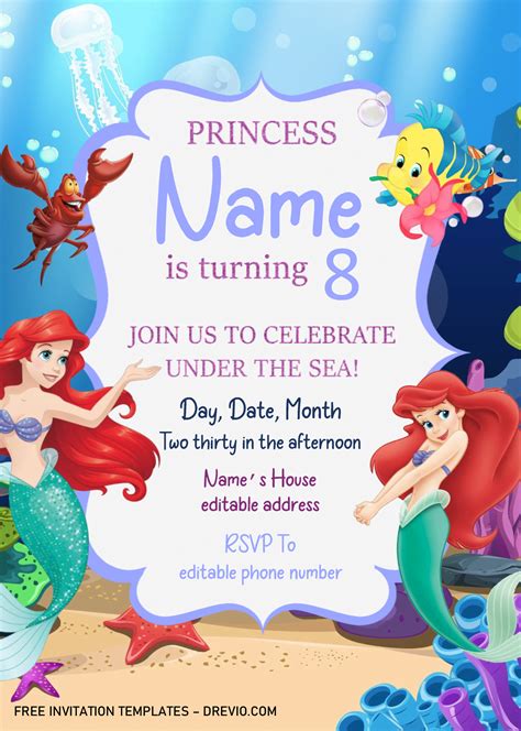 Free Printable Invitation Templates Mermaid Invitation