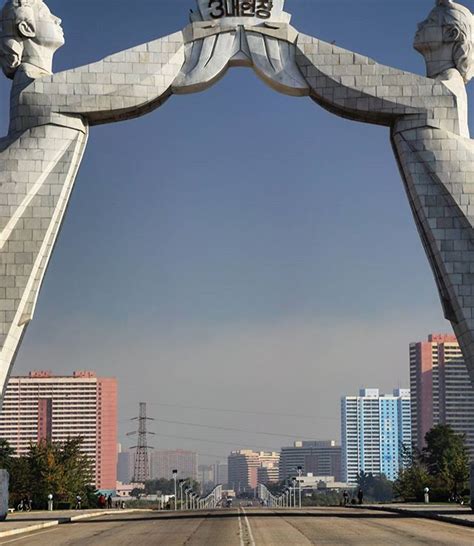 This monument in Pyongyang is dedicated to the unification of the north ...