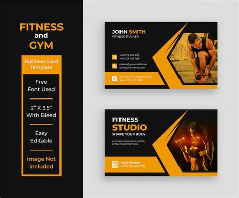 Fitness business card template | Premium Vector