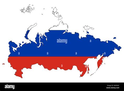 Russian federation map flag or russia map with flag vector - Sticker ...