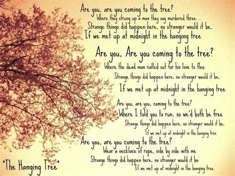 The Hanging Tree...I love this Song :) | Hunger games hanging tree, Hunger games song, Hanging ...