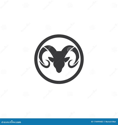 Ram Horns Vector Logo Icons Template. Stock Vector - Illustration of ...