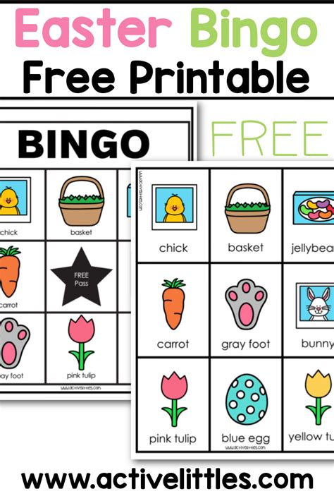 Free Printable Easter Bingo Game for Kids - Active Littles