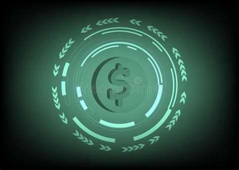 3D Dollar Sign Technology Abstract on Green Tone Background. Stock Vector - Illustration of tech ...