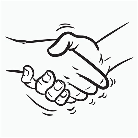 black and white handshake cartoon vector illustration 3415773 Vector ...