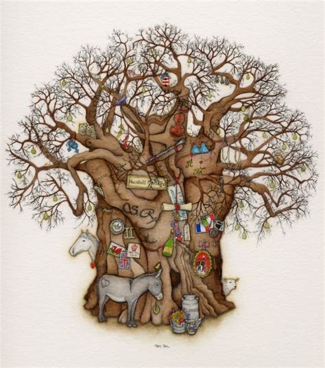 Baobab Tree. Private commission including personal details of the owner ...