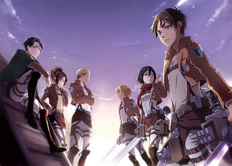 HD wallpaper: eren jaeger, mikasa ackerman, armin arlert, attack on ...