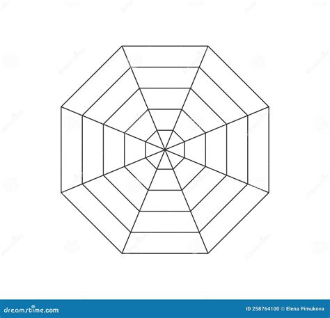 Octagonal Radar or Spider Diagram Template. Octagon Graph. Flat Spider ...