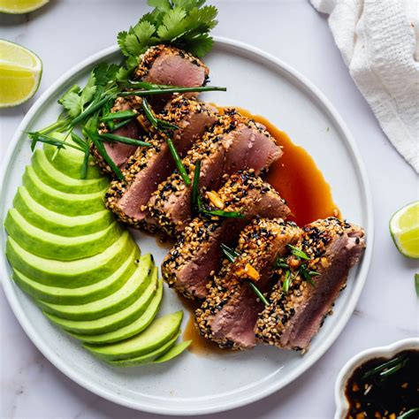 Seared Sesame Crusted Tuna Steak Recipe | Dandk Organizer