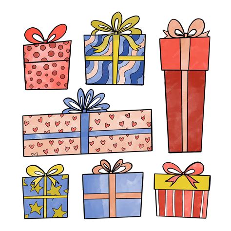 Free Vector | Watercolor christmas presents pack