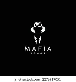 Mafia Logo Character Silhouette Man Head Stock Vector (Royalty Free ...